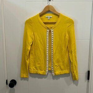 Banana republic yellow beaded cardigan size small